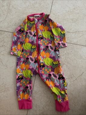 Moomin Characters Print Kids One-Piece Zipper Pajamas 100% Cotton Size 62cm